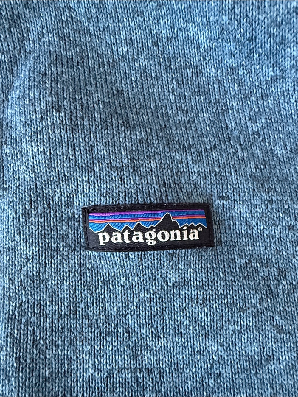 Patagonia Blue Heather Logo Knit Pullover - Picture 2 of 5